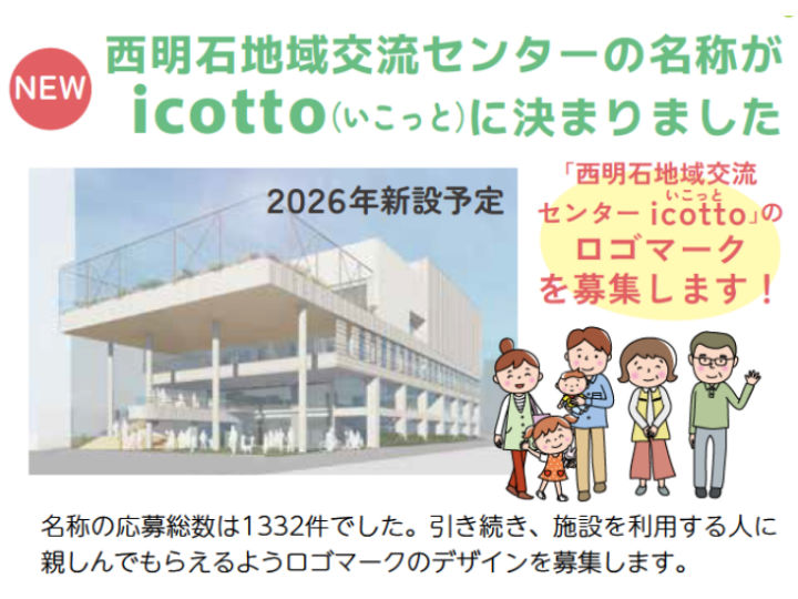 西明石地域交流センターの名称は「icotto(いこっと)」に決定（サンライフ明石リニューアル）